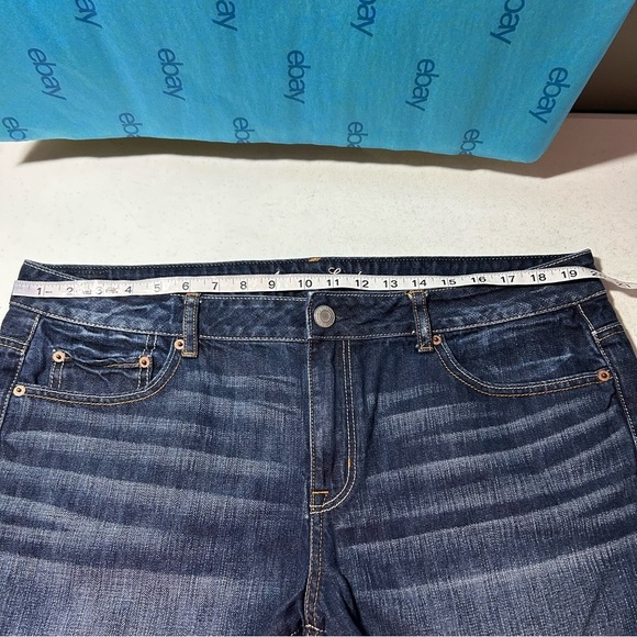 American Eagle Outfitters Blue Jean Shorts Distressed Style size 16 - Picture 4 of 7
